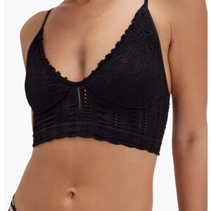 Free People Black Lace Bralette